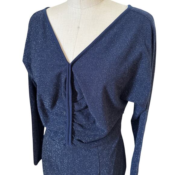 RACHEL COMEY Temper Metallic Knit Dress in Navy Size 8 - Picture 3 of 8